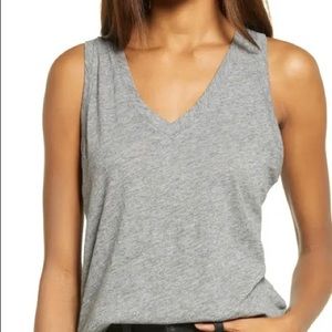 Madewell Whisper Cotton V-Neck Tank in heather gray size XXS